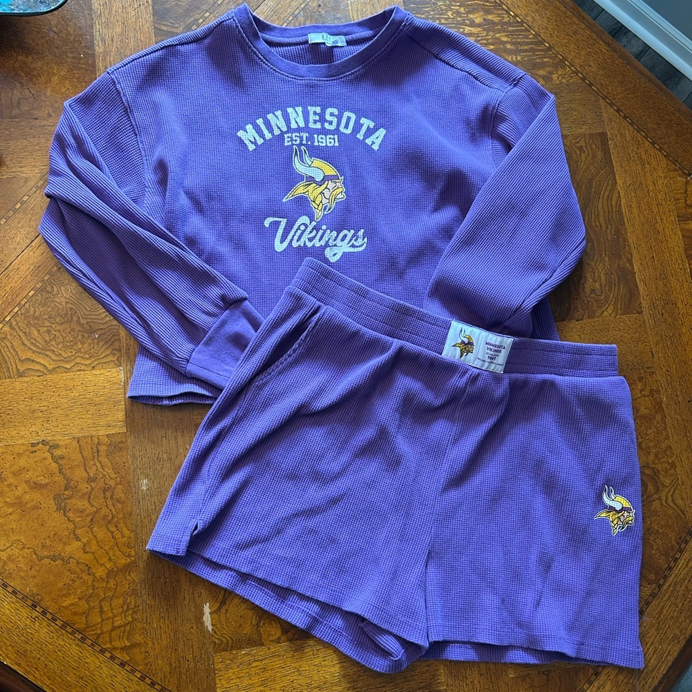 Purple Minnesota Vikings Shirt and Shorts Set